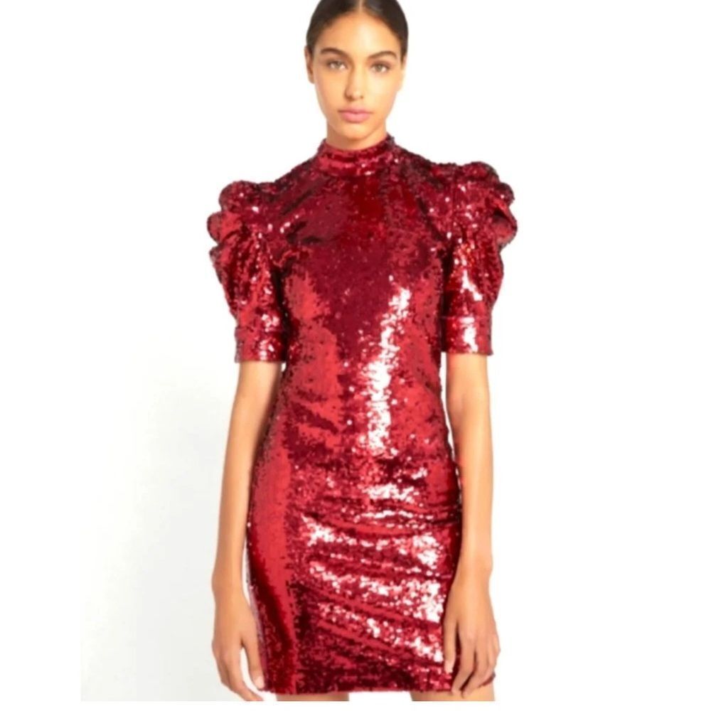 Alice & Olivia sequin red dress size 4